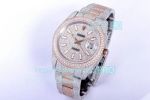 Iced Out Rolex Replica Datejust Two Tone Rose Gold Watch 41MM